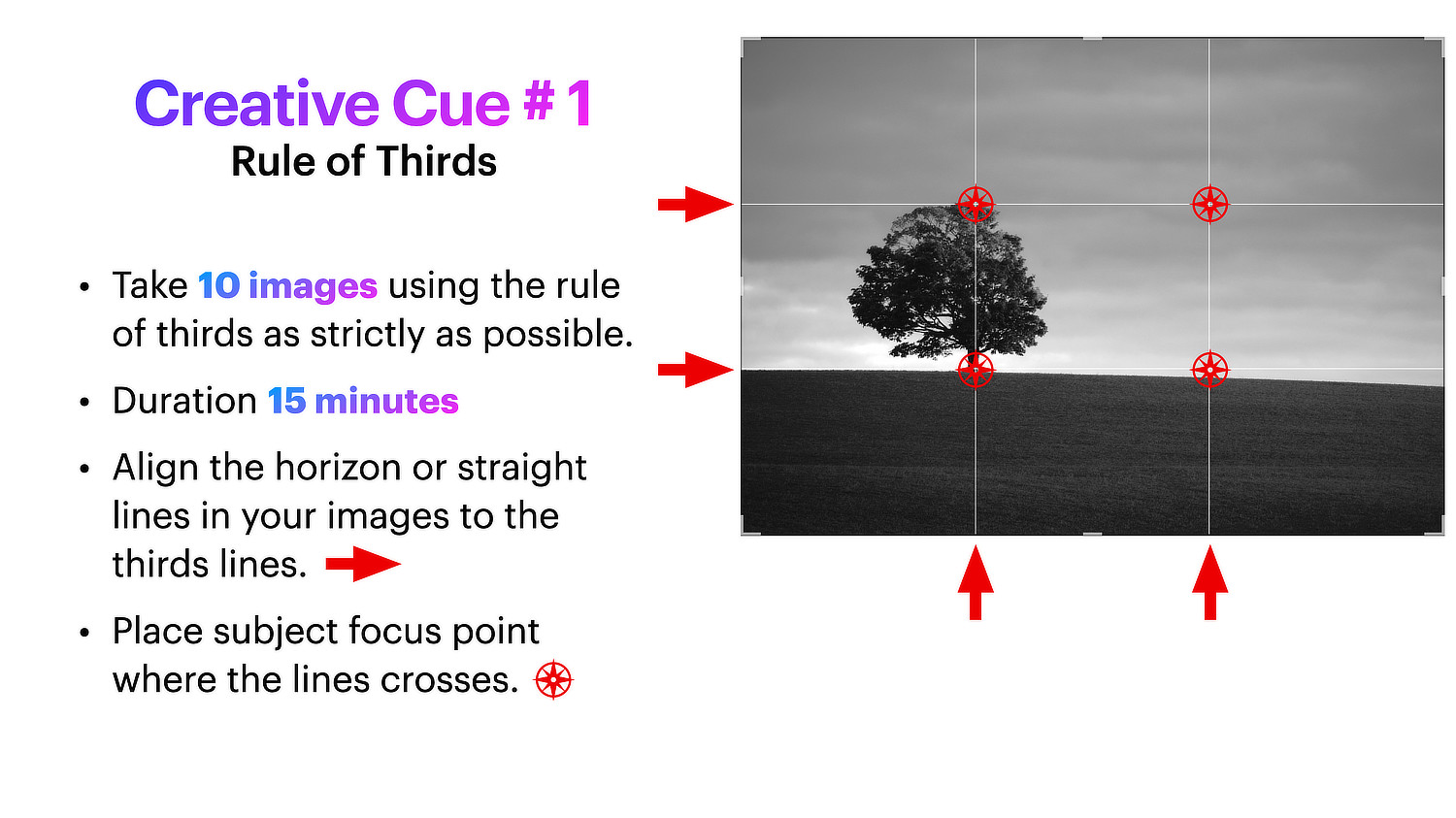 Original reference slide: Rule of thirds.